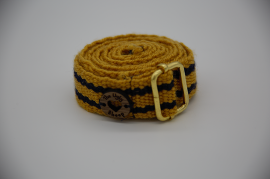Blue and Gold Stripe Belt Handwoven Made in the USA