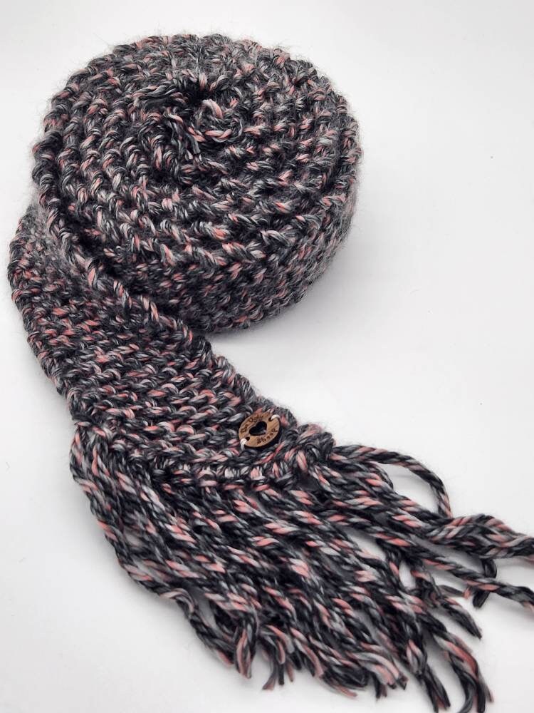 Long Skinny Hand Knit Adult Scarf Made in the USA