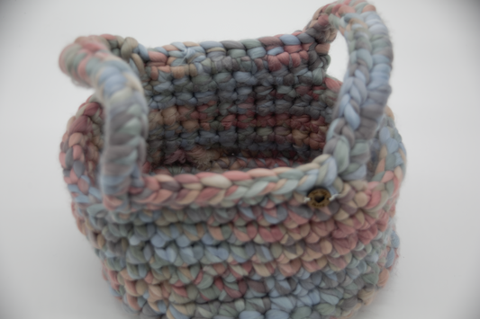 Multi Colored Basket with Handles Hand Made in the USA