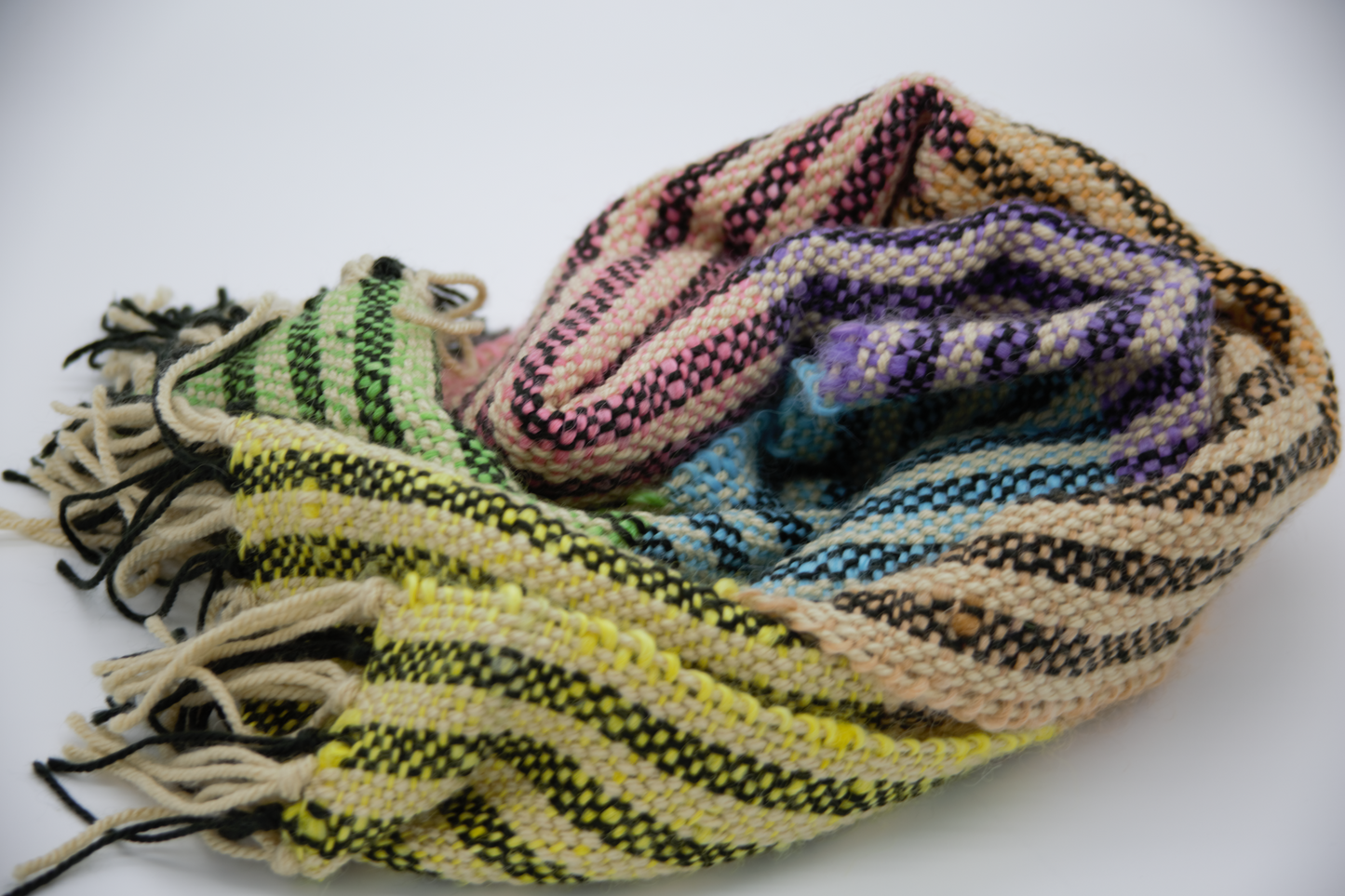 Rainbow Wool Wrap Hand Woven Made in the USA